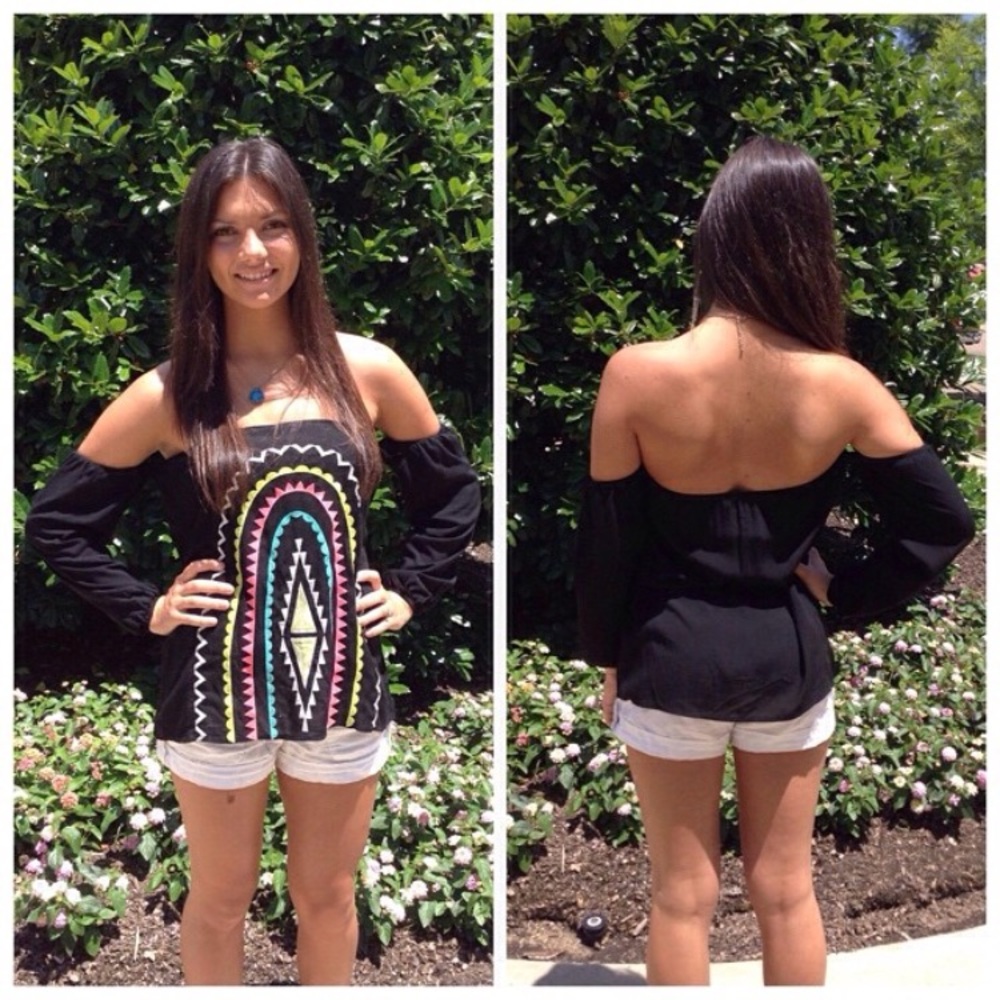 EUC Lulumair Black Off the Shoulder Top S